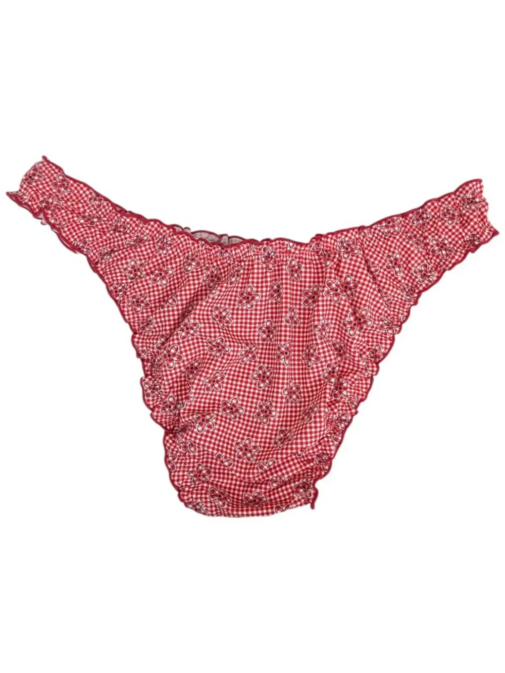 Pink by Frankie's Bikinis Bikini Bottom Hudson Ladybug Lane Red White Size XL